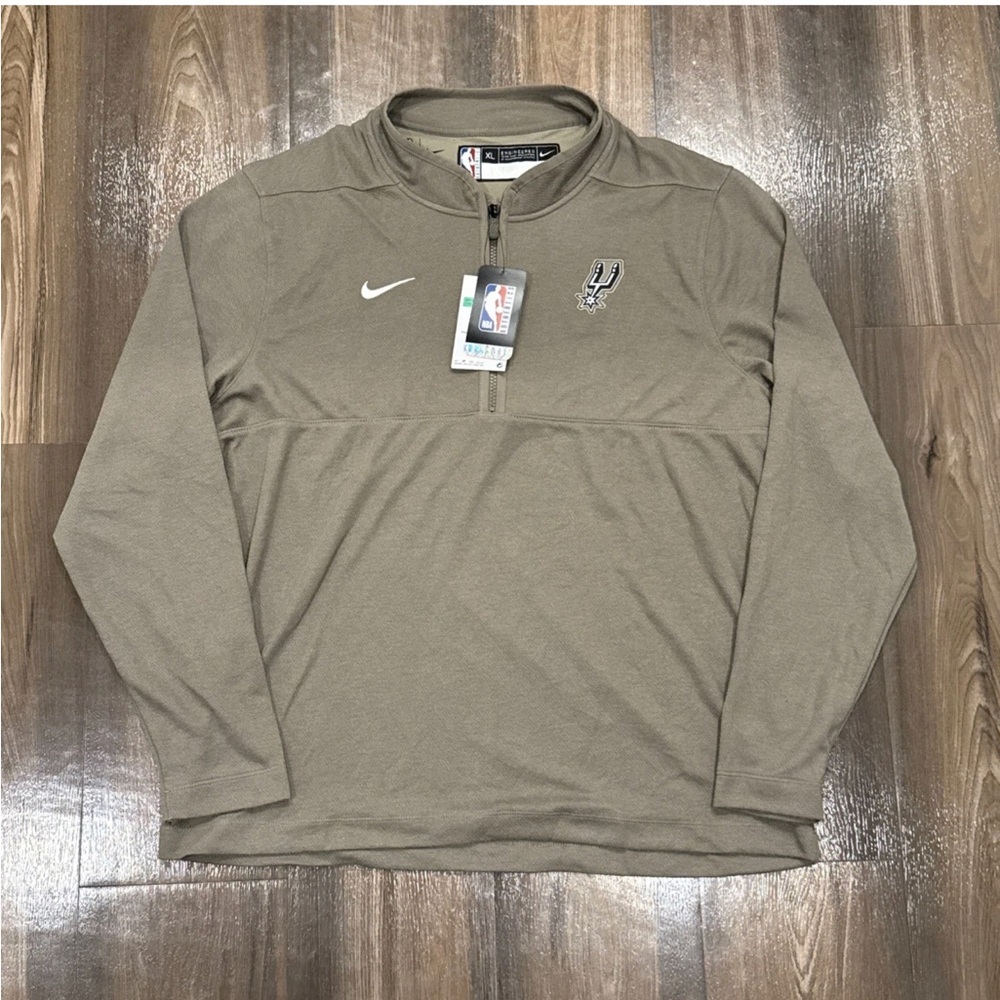 San Antonio Spurs Sweatshirt Men 3XLT Brown NBA Basketball Nike 1/4 Zip Pullover